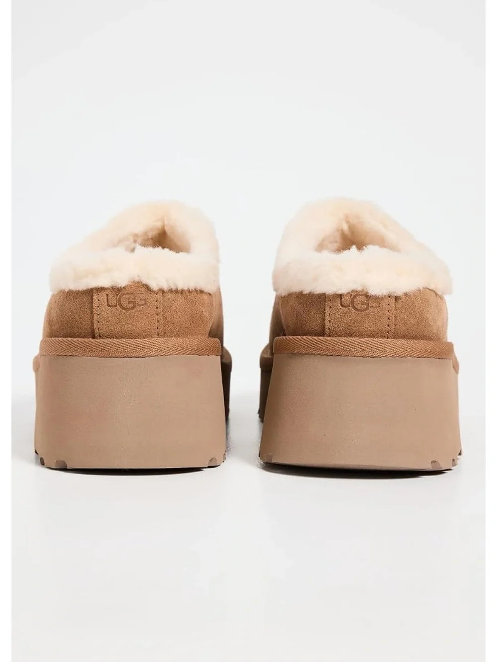UGG Women's New Heights Cozy Platform Clogs Chestnut Suede Size 8(39) worn once - Picture 10 of 10
